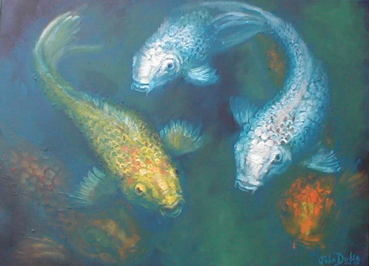 John Dubin Koi Fish Painting