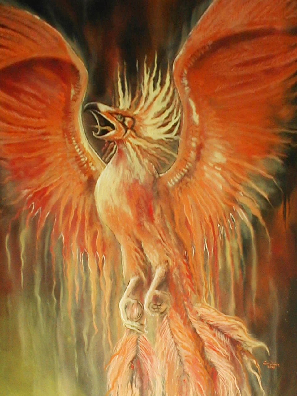 John Dubin Fiery Phoenix Painting