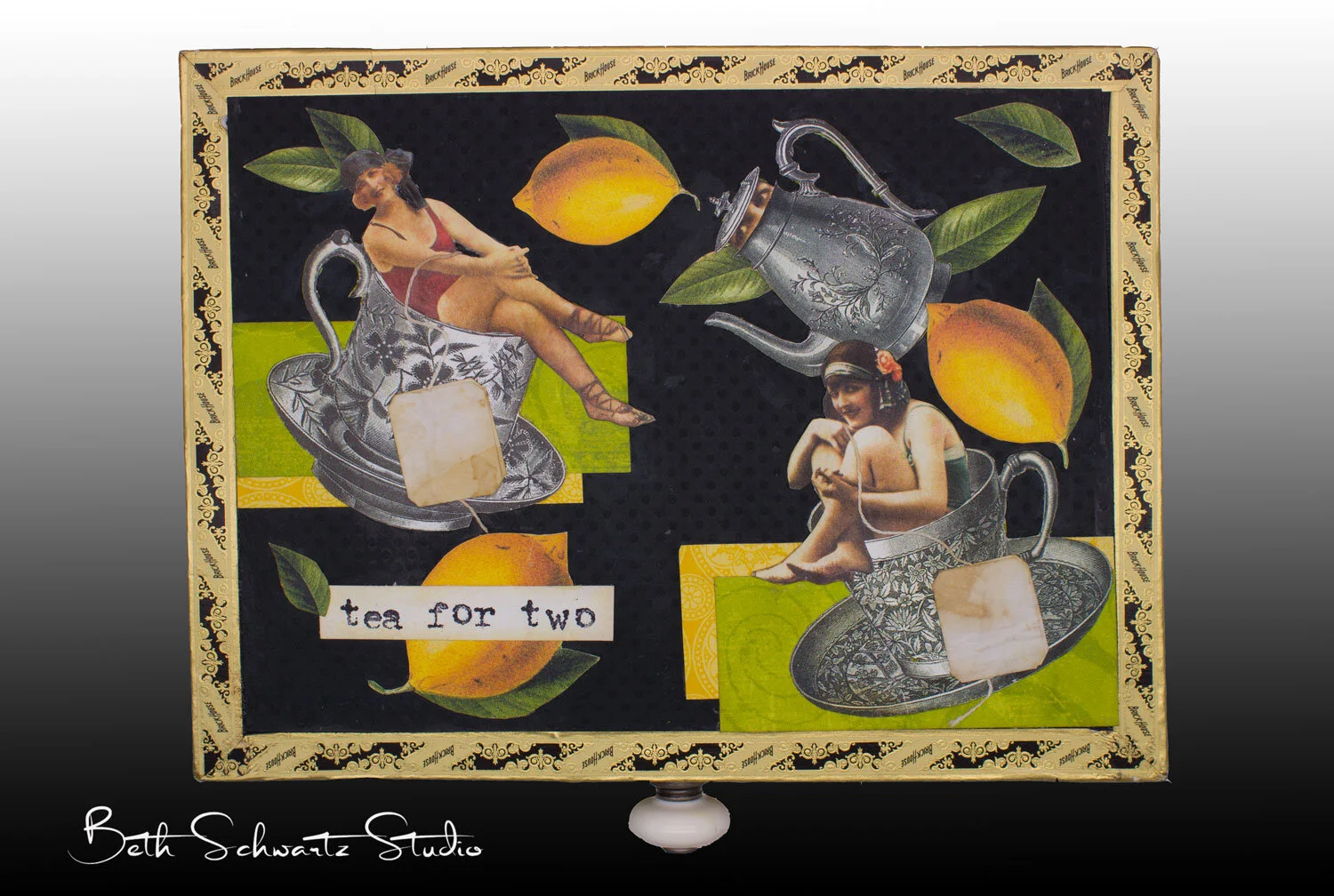 "Tea for Two" tea caddy