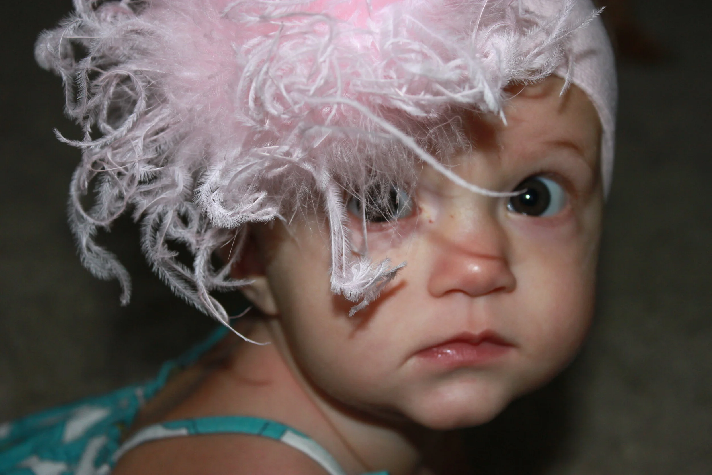 Isla LOVES her headgear!