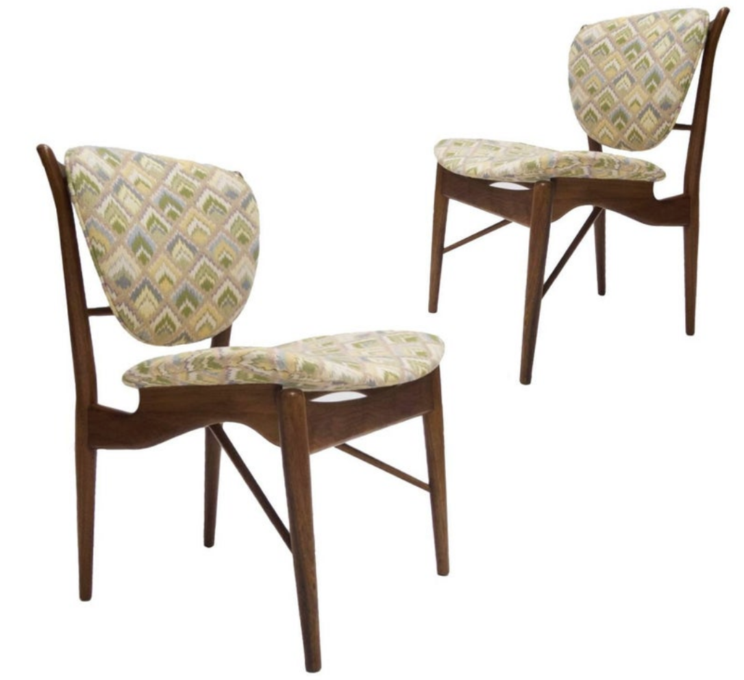 Pair of Finn Juhl NV-51 for Baker Furniture Desk Chairs, 1960s
