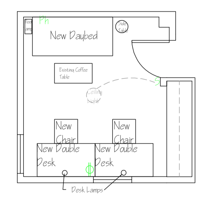 Scaled Floor Plan Drawing of Partner Office