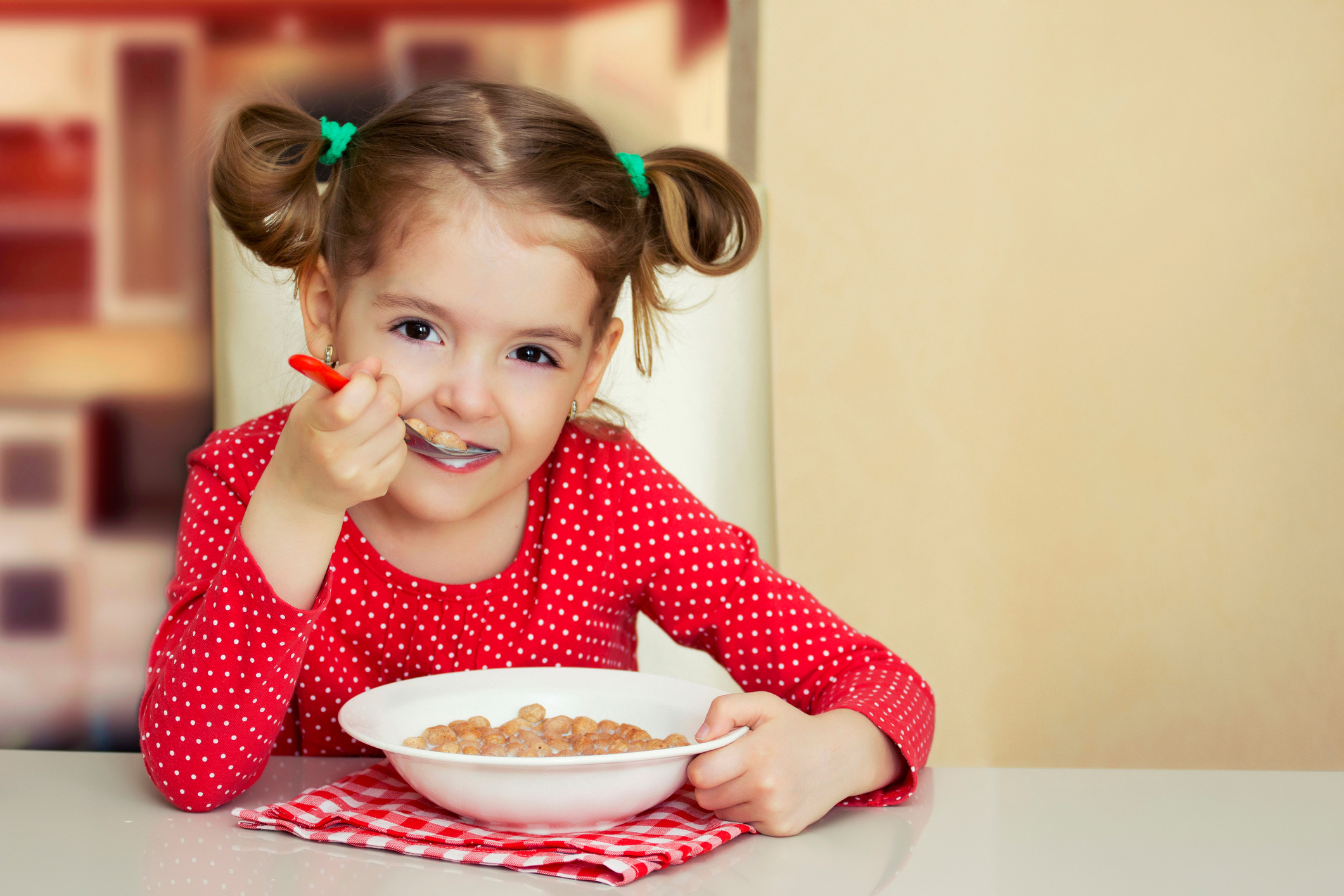 Feeding Therapy - Young Girl Eating Cereal