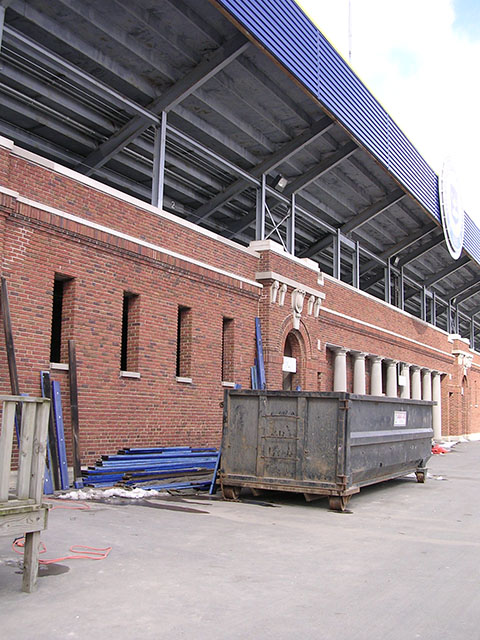 The last bench seats and covers were left outside Section 2.