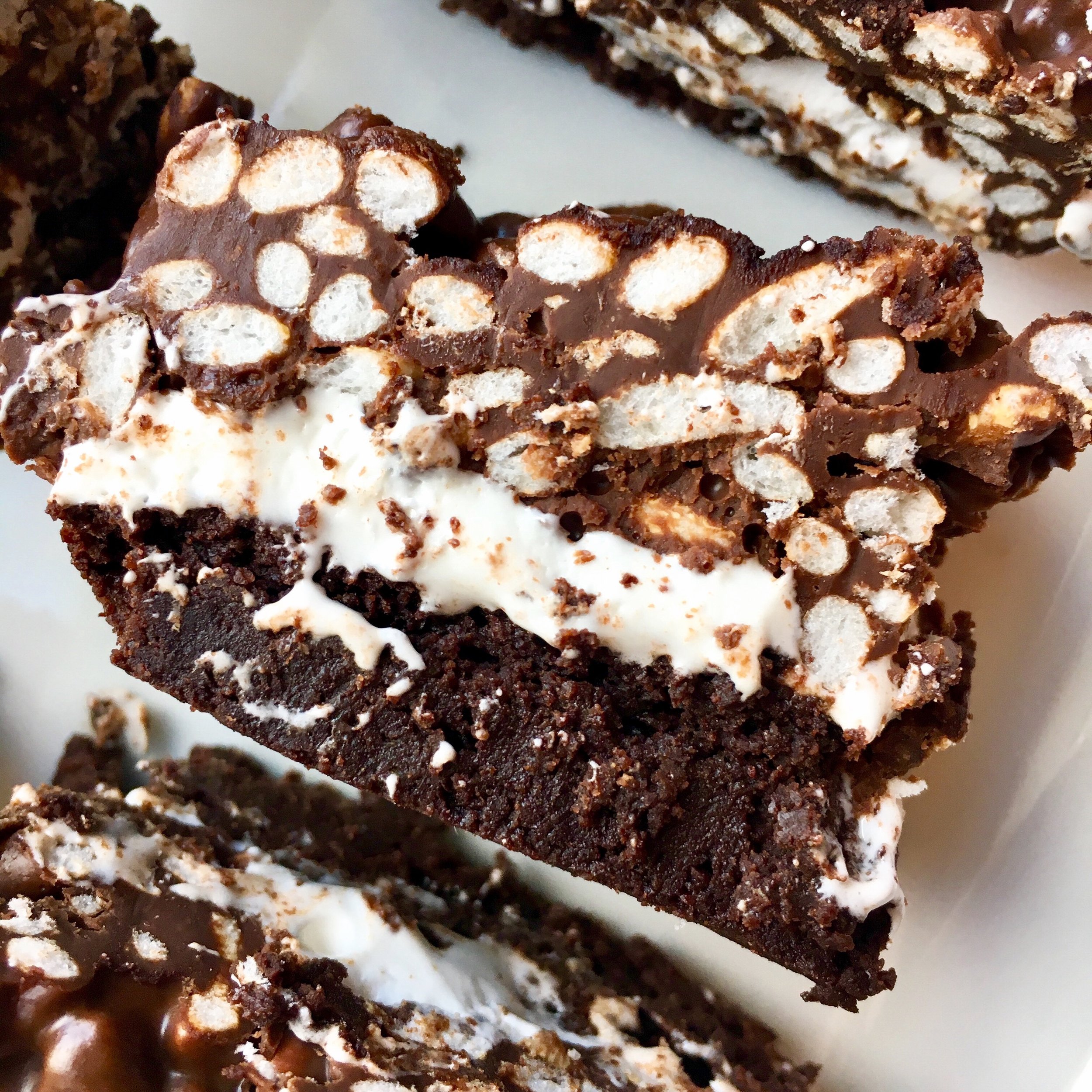 Peanut Butter Crunch Brownies (gluten free, dairy free)