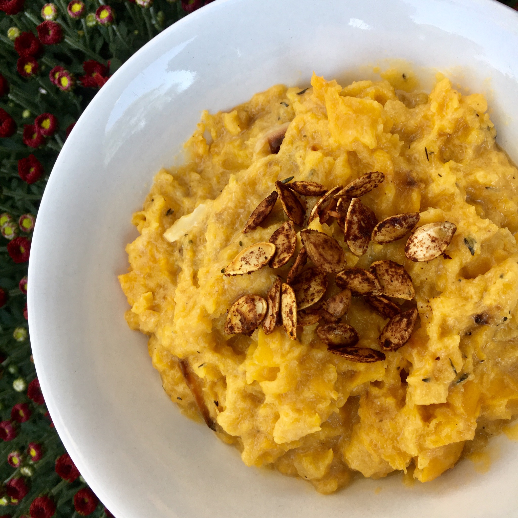Roasted Butternut Squash Mashed “Potatoes” (dairy free)