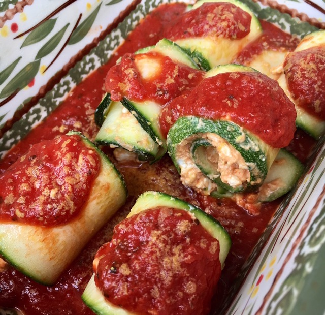 Meatless Zucchini Lasagna Rolls (gf, vegetarian)