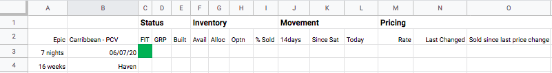 Refined spreadsheet prototype for pricing decision hierarchy