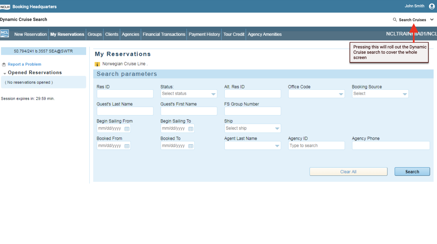Legacy search workflow