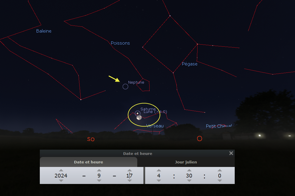 Rapprochement entre la Lune et Saturne