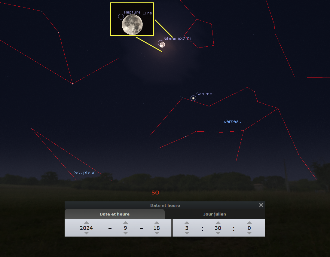 Occultation de Neptune par la Lune