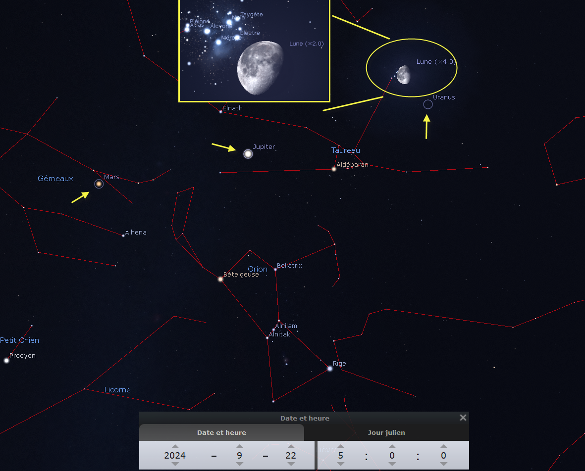 Rapprochement entre la Lune et les Pléiades