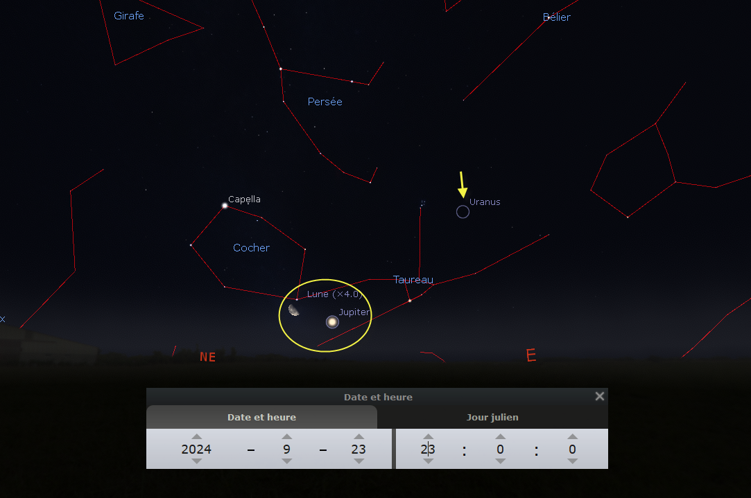Rapprochement entre la Lune et Jupiter