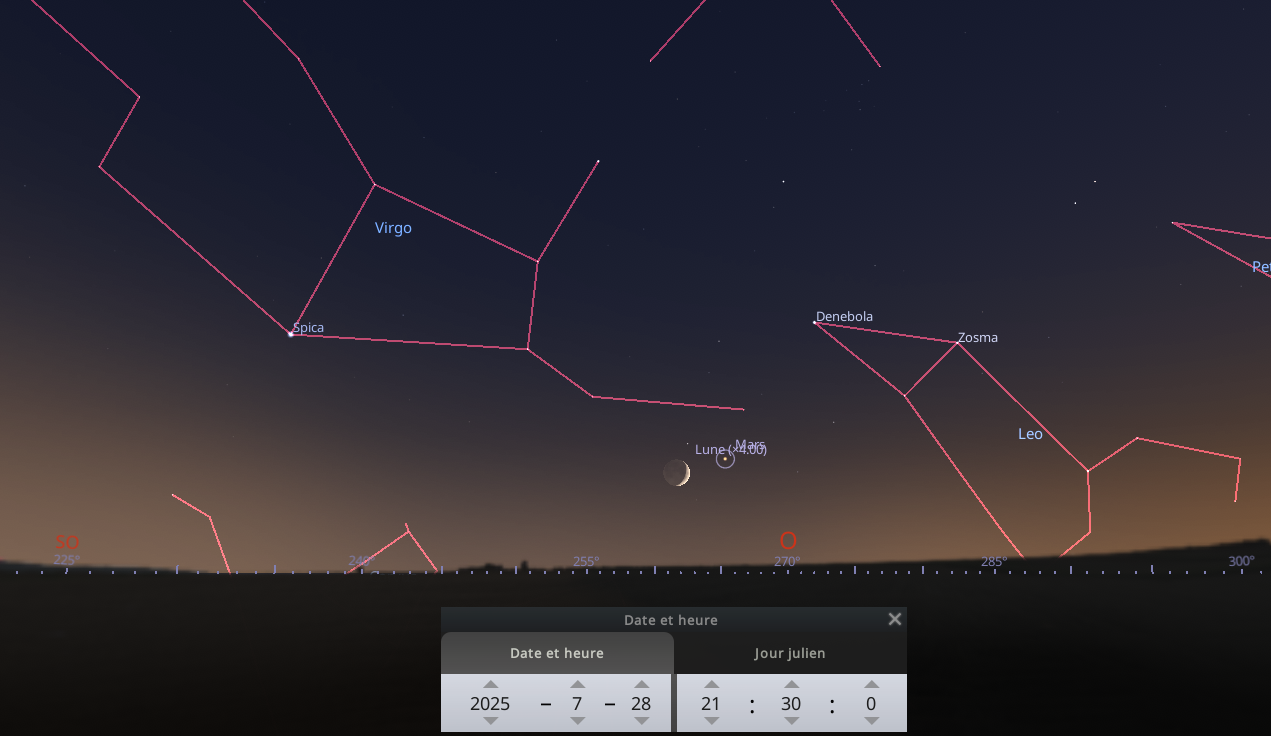 Rapprochement entre la Lune et Mars