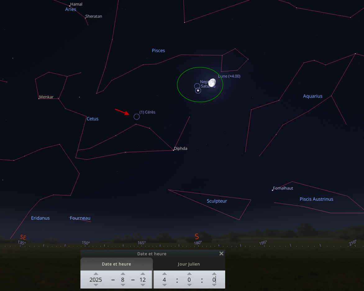 Rapprochement entre la Lune, Saturne et Neptune