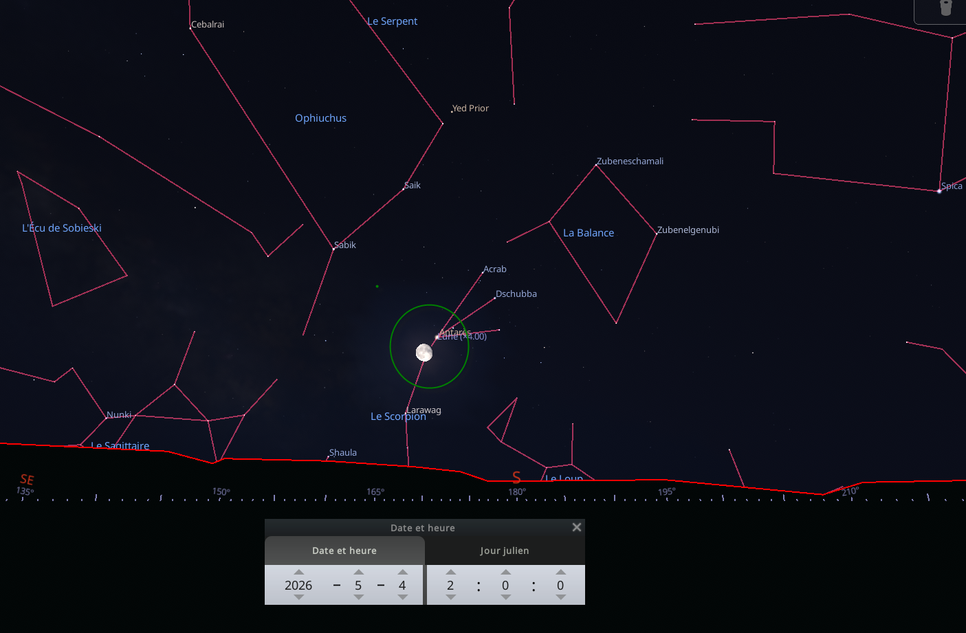 Rapprochement très serré entre la Lune et Antares