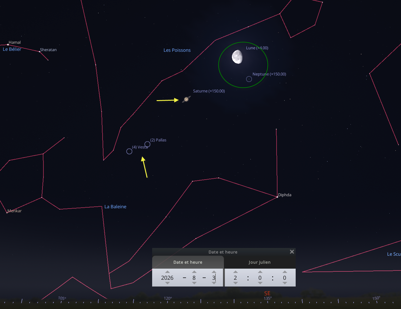 Rapprochement entre la Lune et Neptune.