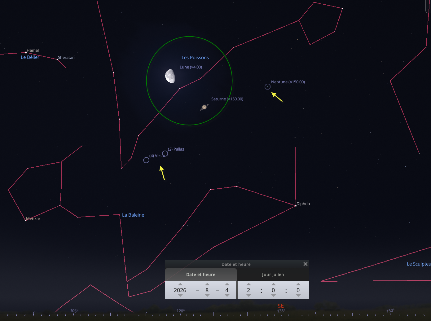 Rapprochement entre la Lune et Saturne