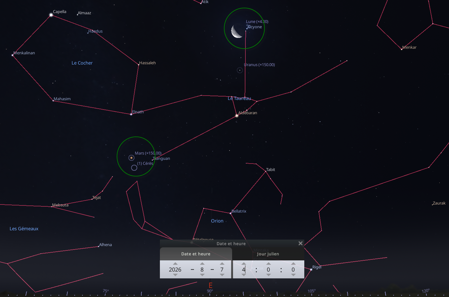Rapprochement entre la Lune et les Pléiades