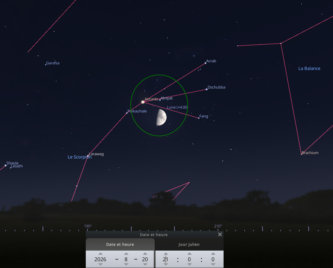 Rapprochement entre la Lune et Antares