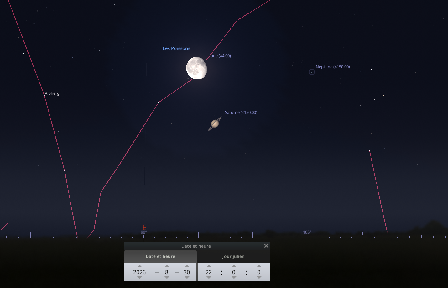 Rapprochement entre la Lune et Saturne