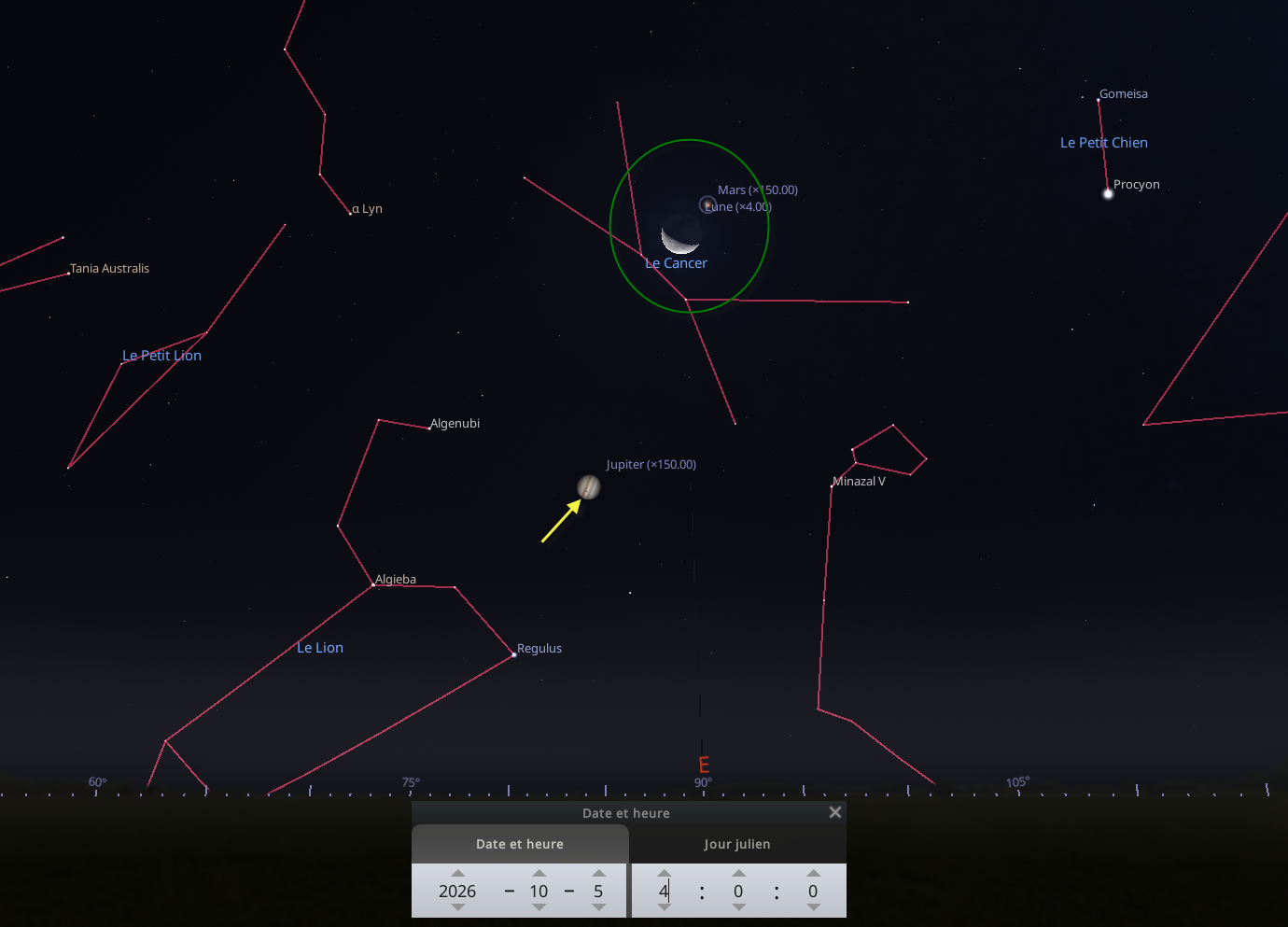 Rapprochement entre la Lune et Mars