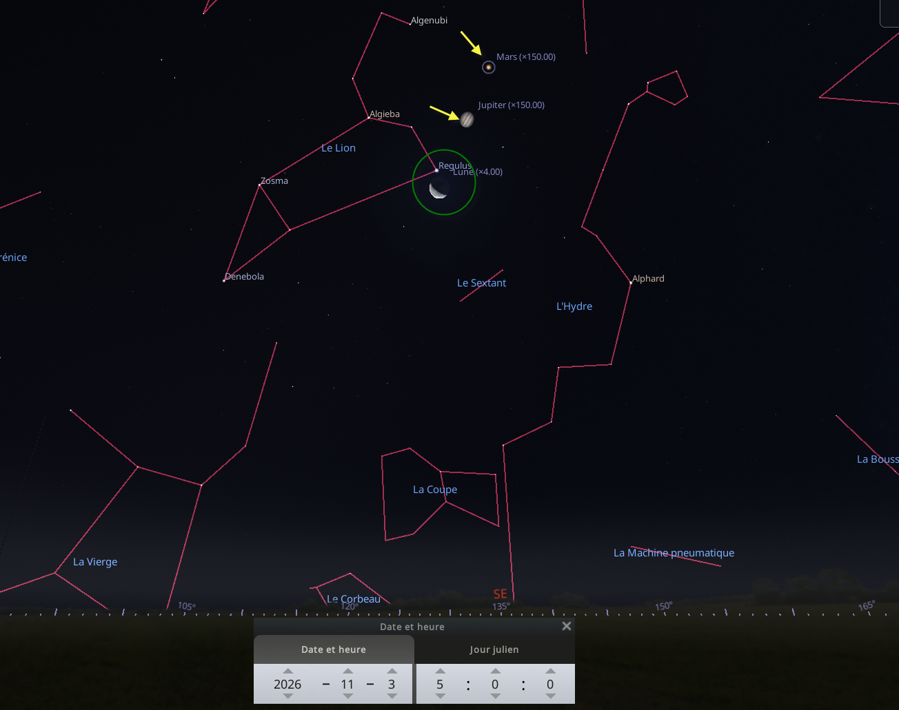 Rapprochement entre la Lune et Régulus