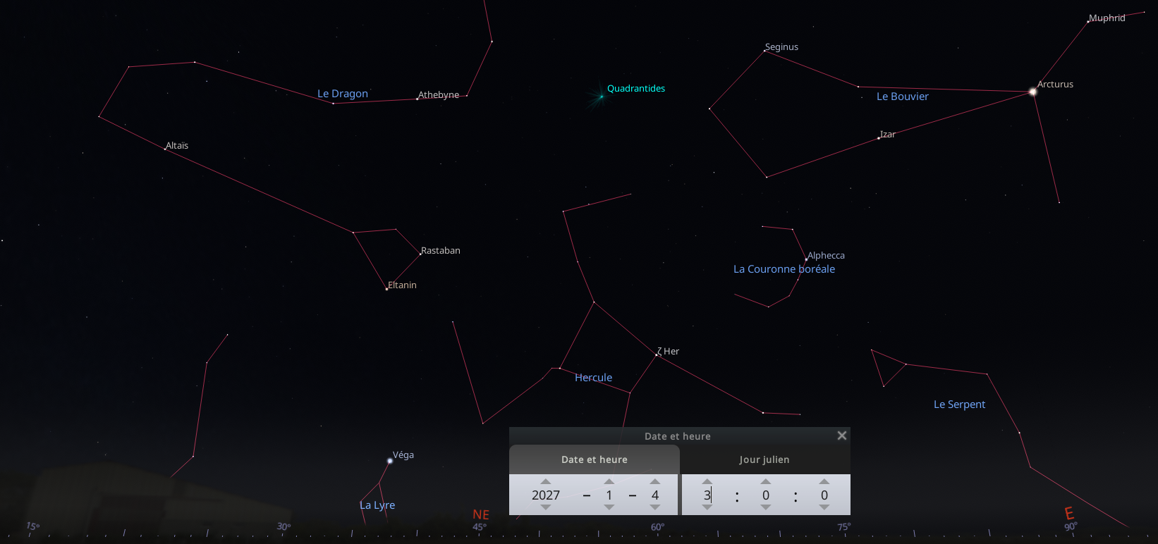 Du 1 au 5 janvier, c'est la pluie d'étoiles les Quandrantides