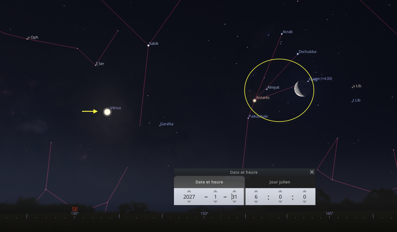 Rapprochement entre la Lune et Antares
