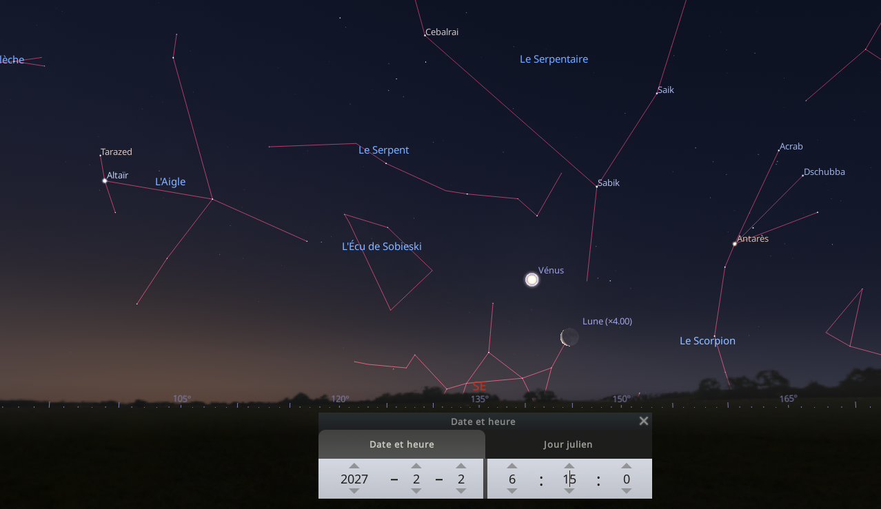Rapprochement entre la Lune et Vénus