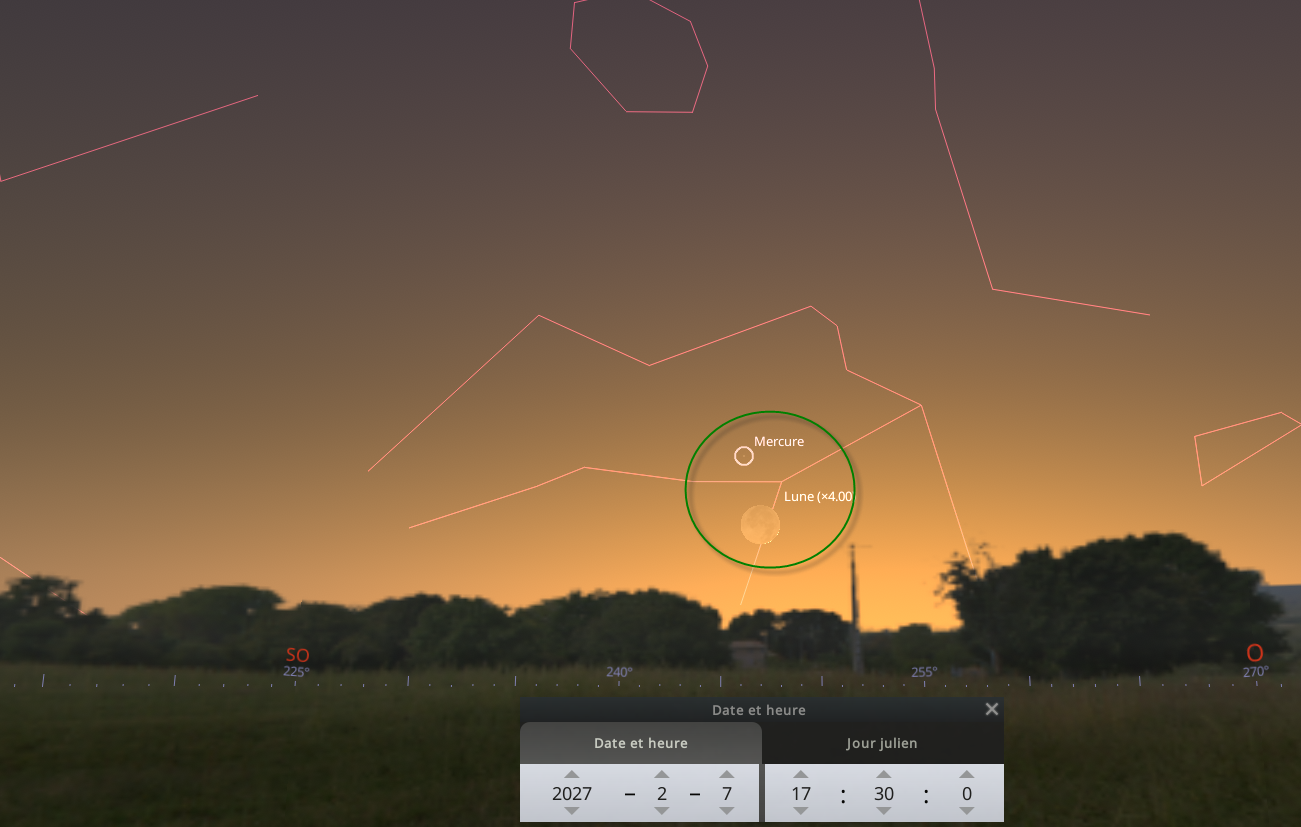 Rapprochement très serré entre la Lune et Mercure