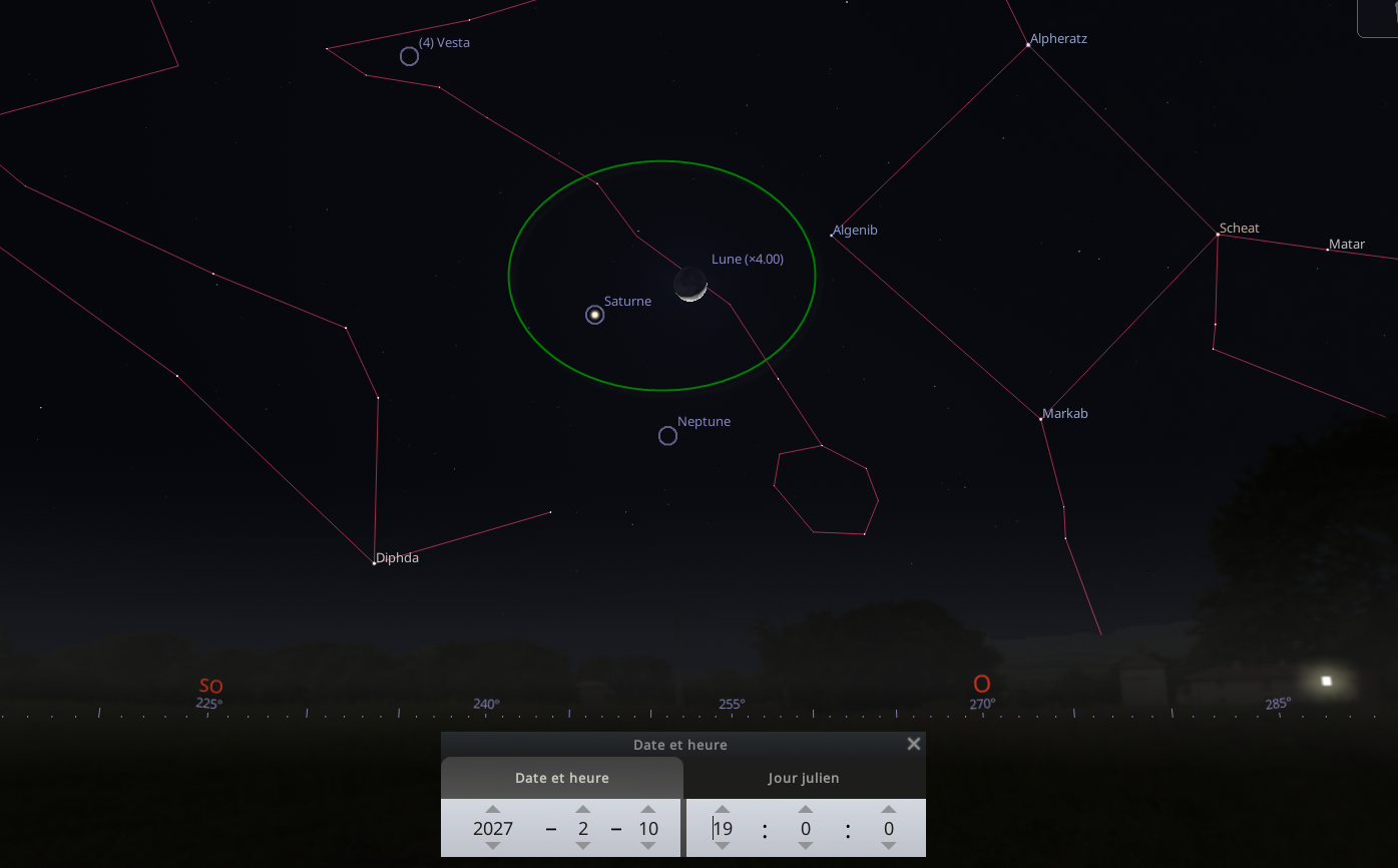 Rapprochement entre la Lune et Saturne