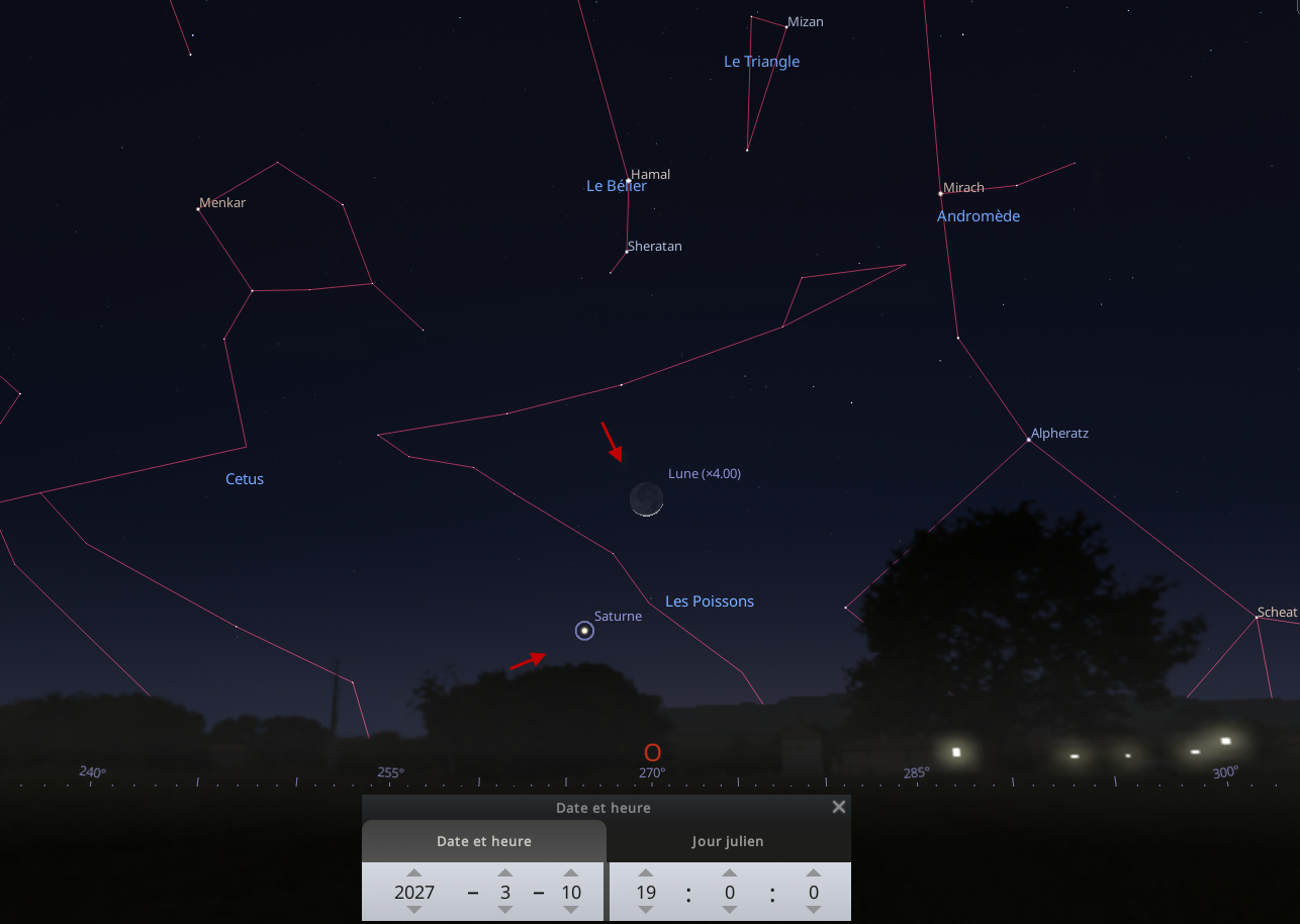 Rapprochement entre la Lune et Saturne