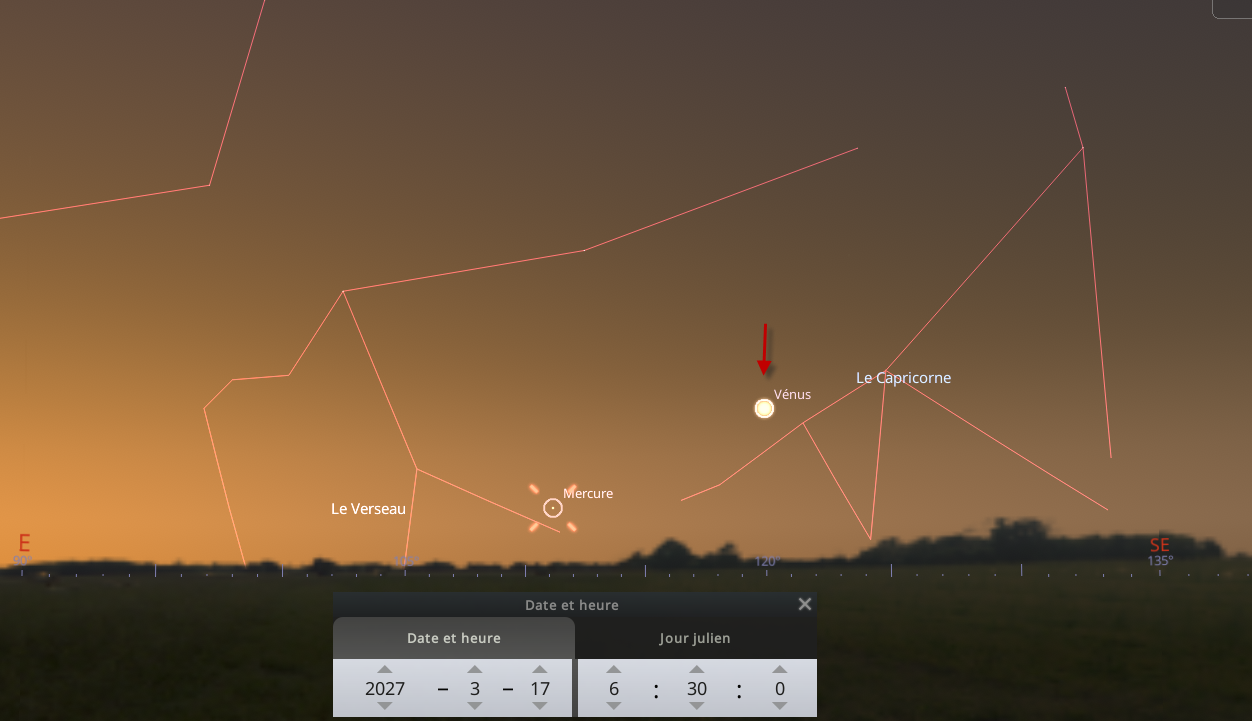 Élongation maximale Ouest de Vénus