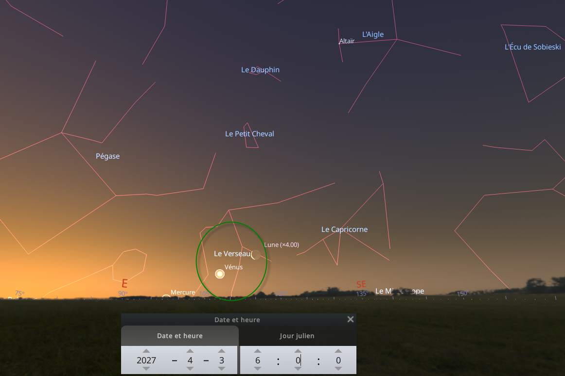 Lumière cendrée avant le lever du Soleil et rapprochement avec Vénus