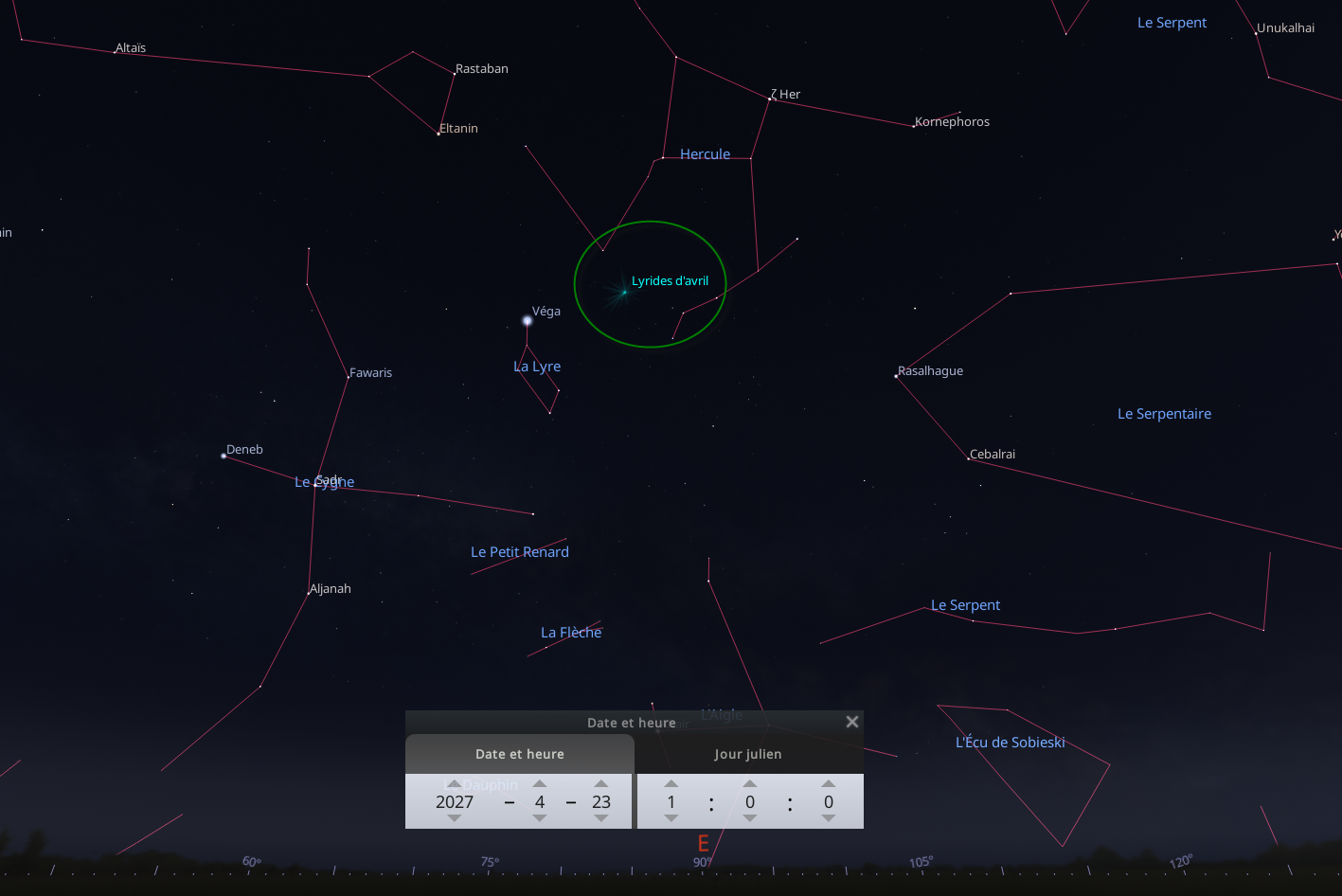 La pluie d'étoiles filantes les Lyrides d'avril