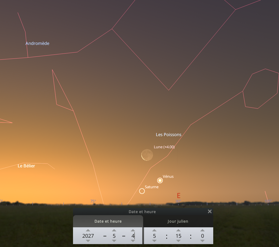 Rapprochement entre la Lune, Saturne et Vénus