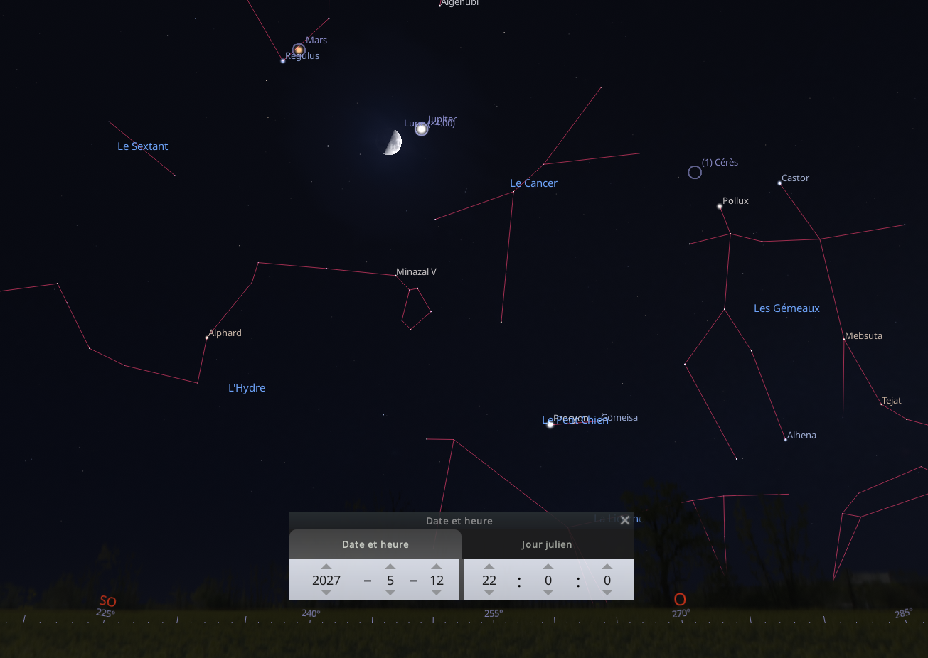 Rapprochement entre la Lune et Jupiter