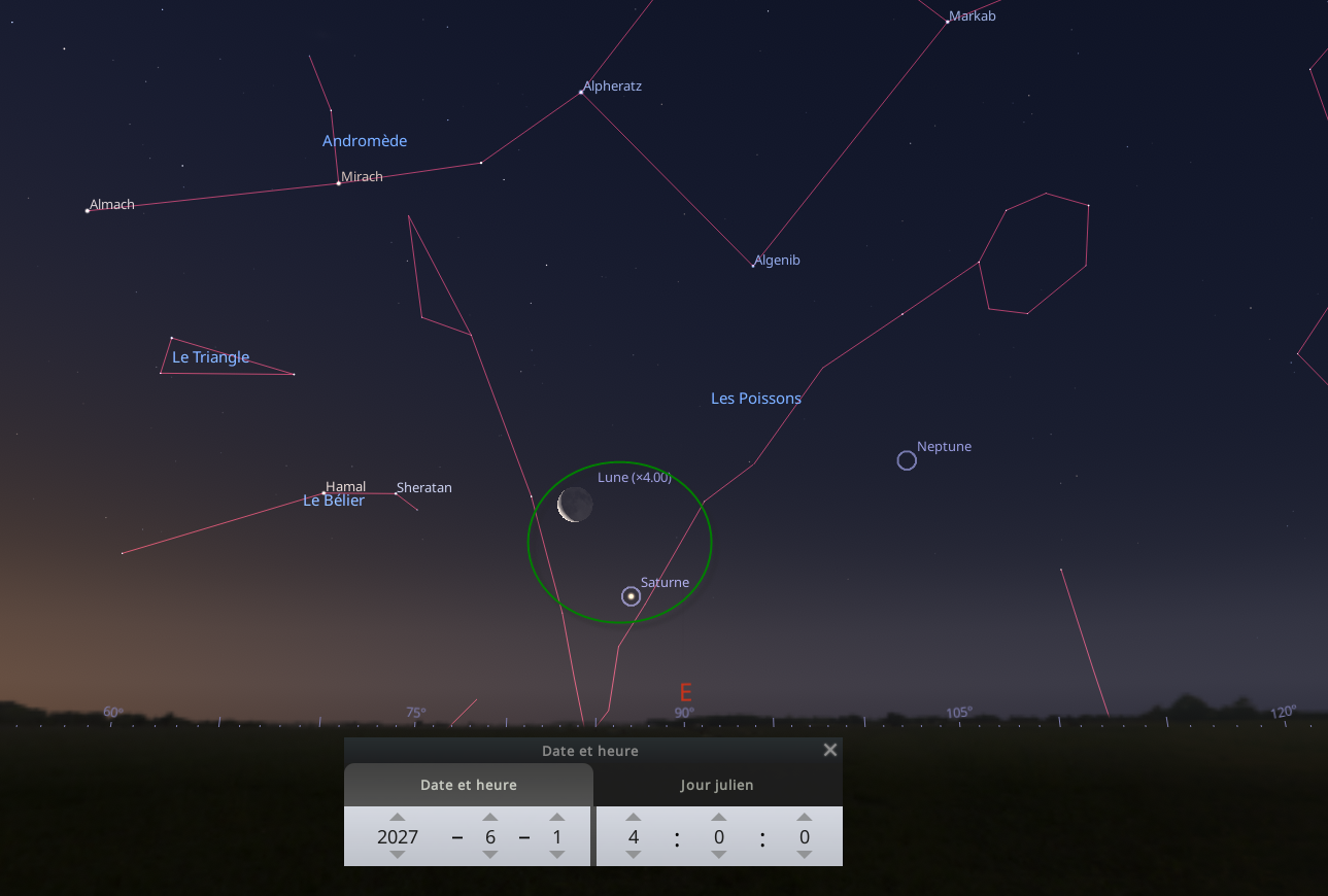 Rapprochement entre la Lune et Saturne