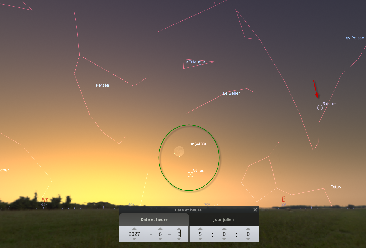 Rapprochement entre la Lune et Vénus