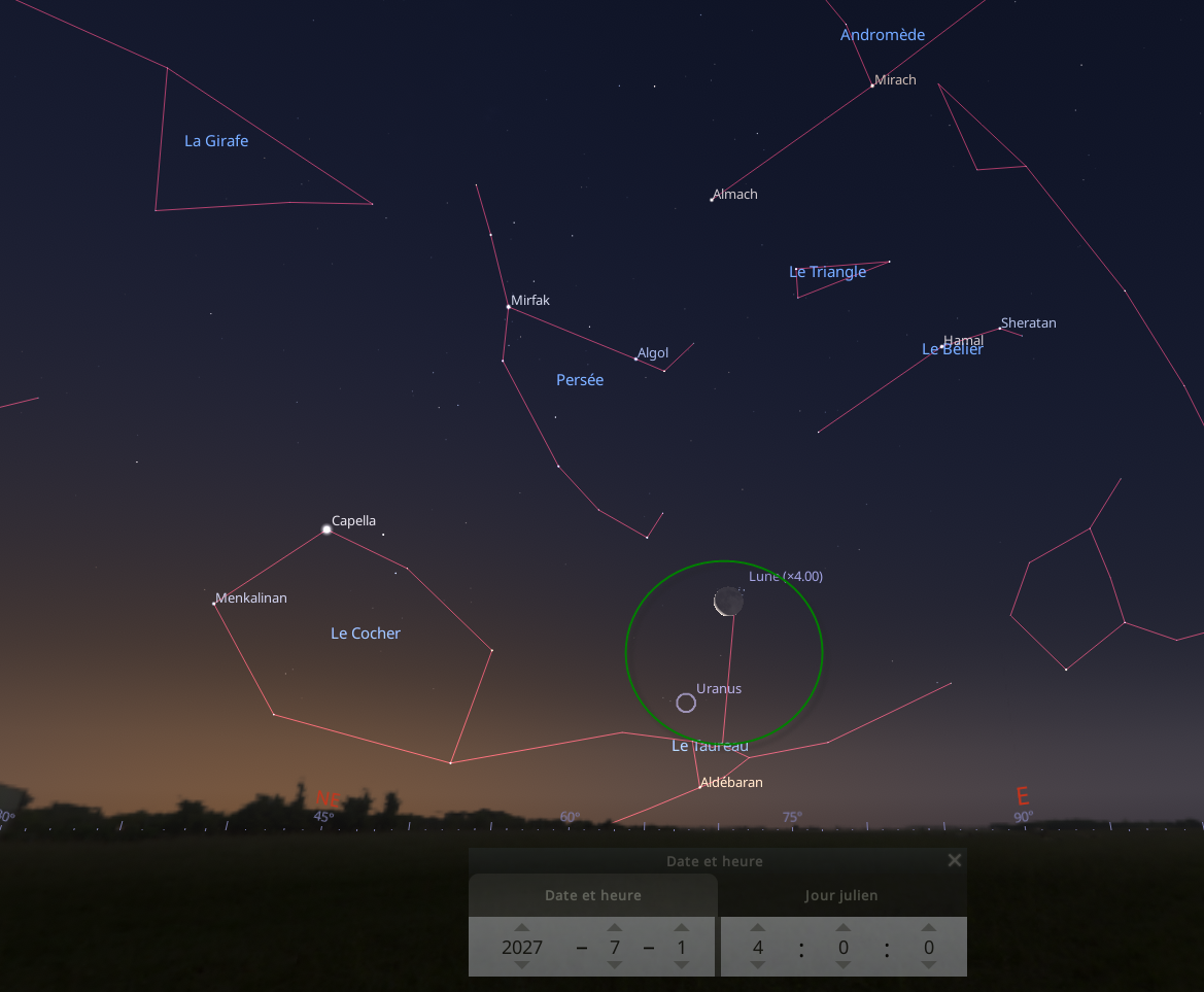 Rapprochement entre la Lune et Uranus