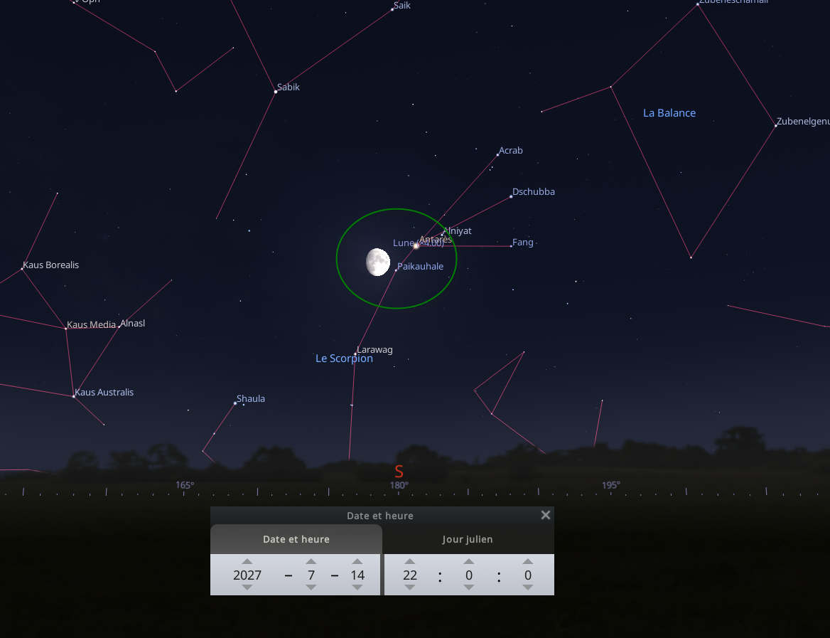 Rapprochement entre la Lune et Antares