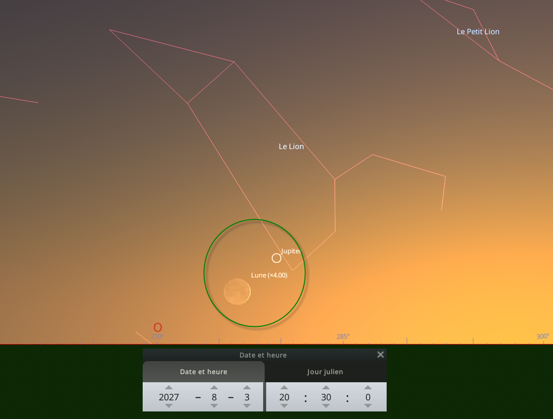 Rapprochement entre la Lune et Jupiter