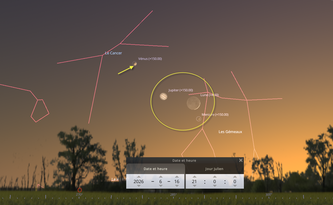 La lune se retrouve entre 2 planètes
