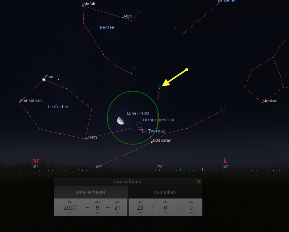 Rapprochement entre la Lune et Uranus