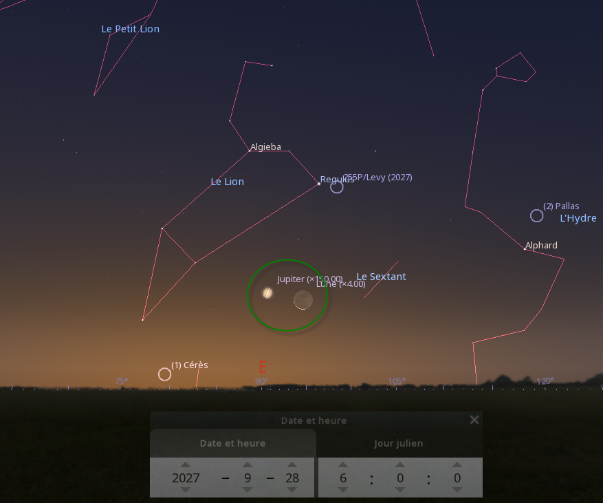Rapprochement entre la Lune et Jupiter