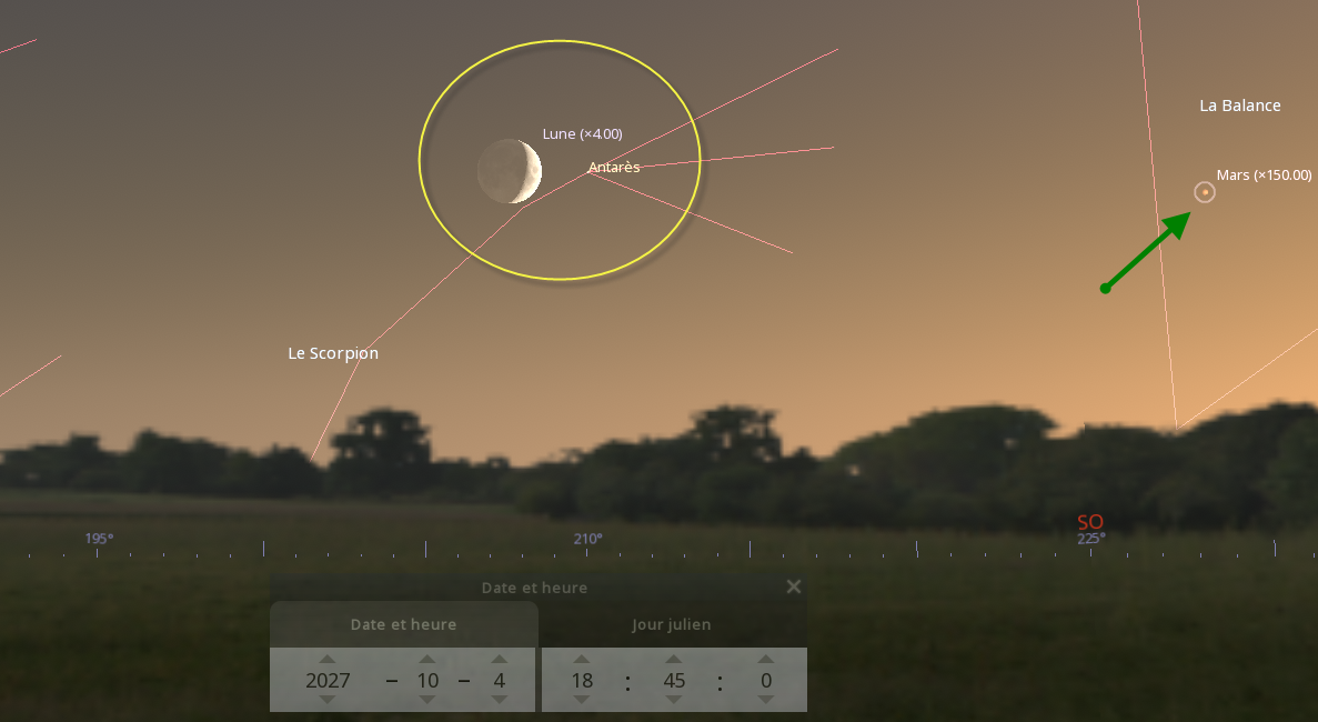 Rapprochement entre la Lune et Antares