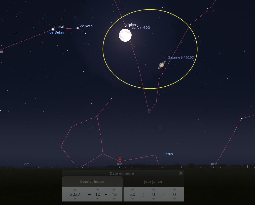 Rapprochement entre la Lune et Saturne