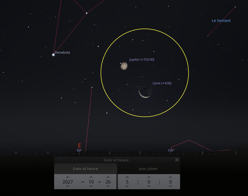 Rapprochement entre la Lune et Jupiter