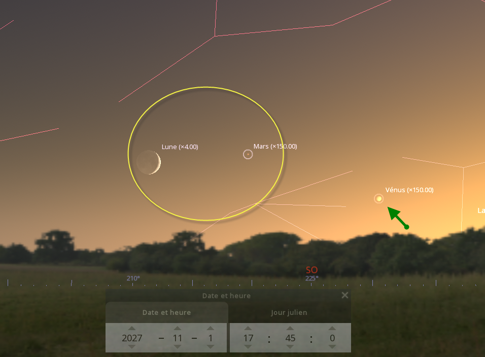Rapprochement entre la Lune et Mars